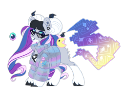 Size: 1402x1109 | Tagged: safe, artist:shady-bush, earth pony, original species, pony, scented pony, closed species, clothes, floppy disk, hoodie, simple background, solo, transparent background