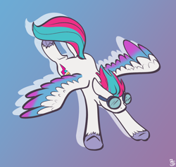 Size: 2606x2480 | Tagged: safe, artist:sevenserenity, zipp storm, pegasus, pony, g5, female, flying, goggles, high res, mare, solo, spread wings, wings