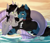 Size: 2700x2300 | Tagged: safe, artist:sadelinav, earth pony, fish, pony, siren, undead, zombie, zombie pony, bone, bring me the horizon, clothes, cloven hooves, commission, duo, duo male, fangs, fins, fish tail, high res, horn, hug, kellin quinn, looking at each other, looking at someone, male, oliver sykes, ponified, scales, scar, shipping, shirt, sleeping with sirens, stallion, stitches, tail, tail hug, tattoo, torn ear, water, ych result