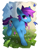 Size: 1600x2070 | Tagged: safe, artist:yakovlev-vad, oc, oc only, oc:nohra, butterfly, earth pony, pony, flower, simple background, solo, white background
