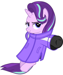 Size: 4843x5786 | Tagged: safe, artist:mrvector, starlight glimmer, pony, unicorn, g4, absurd resolution, clothes, female, jacket, mare, simple background, smiling, smug, solo, transparent background, vector, vest