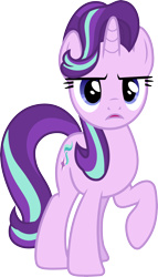 Size: 3000x5253 | Tagged: safe, artist:cloudy glow, starlight glimmer, pony, unicorn, g4, to where and back again, .ai available, concerned, confused, female, mare, raised hoof, simple background, solo, transparent background, vector