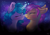 Size: 4093x2894 | Tagged: safe, artist:julunis14, izzy moonbow, sunny starscout, earth pony, pony, unicorn, g5, blushing, boop, couple, digital art, eyes closed, female, floppy ears, lesbian, magic, night, night sky, nose wrinkle, noseboop, nuzzling, ship:moonscout, shipping, sky, stars, the cosmos