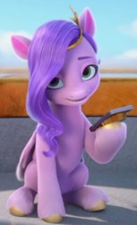 Size: 305x500 | Tagged: safe, screencap, pipp petals, pegasus, pony, g5, make your mark, my little pony: make your mark, 3d, cellphone, day, female, jpg, mare, phone, pinterest, pinterest link, solo