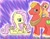 Size: 1606x1263 | Tagged: safe, artist:emmeredith14, big macintosh, fluttershy, oc, oc:cherry blossom, oc:cinnamon crisp, earth pony, pegasus, pony, g4, abstract background, colt, family, father and child, father and daughter, female, filly, foal, male, mare, mother and child, mother and son, offspring, parent:big macintosh, parent:fluttershy, parents:fluttermac, ponies riding ponies, riding, ship:fluttermac, shipping, stallion, straight