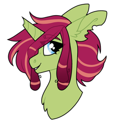 Size: 1600x1650 | Tagged: safe, artist:dilfistic, oc, oc only, pony, unicorn, broken horn, bust, chest fluff, horn, simple background, solo, torn ear, transparent background, unicorn oc