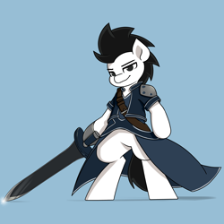 Size: 5000x5000 | Tagged: safe, artist:vipy, oc, oc:vipy, earth pony, pony, bipedal, sword, weapon