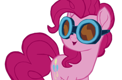 Size: 1280x841 | Tagged: safe, artist:benpictures1, pinkie pie, earth pony, pony, g4, my little pony: the movie, cute, diapinkes, female, goggles, inkscape, looking at someone, mare, ponk, simple background, smiling, solo, transparent background, vector, we got this together