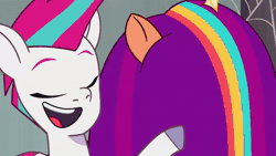 Size: 1280x720 | Tagged: safe, screencap, izzy moonbow, pipp petals, sunny starscout, zipp storm, alicorn, earth pony, pegasus, pony, unicorn, alicorn issues, g5, my little pony: tell your tale, spoiler:g5, spoiler:my little pony: tell your tale, spoiler:tyts01e14, animated, excited, headband, nervous, obstacle course, sound, sparkly eyes, sweat, sweatdrop, talking, webm, wingding eyes, worried, youtube link