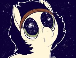 Size: 807x618 | Tagged: safe, artist:comickit, oc, oc only, oc:null, earth pony, pony, 2014, female, sogreatandpowerful, solo, space, starry eyes, wingding eyes