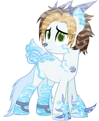 Size: 1800x2200 | Tagged: safe, artist:s-aiitochan, oc, oc only, oc:kizuna, aqua equos, deer, original species, pony, base used, closed species, simple background, solo, transparent background