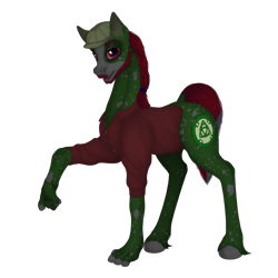 Size: 3500x3500 | Tagged: safe, alternate version, artist:ghost3280, oc, oc only, oc:well geboren, dog, dog pony, earth pony, original species, pony, clothes, hat, high res, multiple variants, pointing, shirt, simple background, solo, transparent background