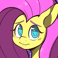 Size: 1000x1000 | Tagged: safe, artist:nova rain, fluttershy, pegasus, pony, g4, bust, female, looking at you, mare, portrait, solo