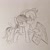 Size: 640x640 | Tagged: safe, artist:snowzaaah, applejack, rainbow dash, earth pony, pegasus, pony, g4, appledashdailydoodles, doodle, female, lesbian, monochrome, pencil drawing, ship:appledash, shipping, sketch, traditional art