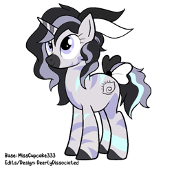 Size: 861x861 | Tagged: safe, artist:misscupcake333, artist:toxintonic, oc, oc only, pony, unicorn, zebra, zebracorn, simple background, solo, transparent background