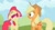 Size: 480x257 | Tagged: safe, screencap, apple bloom, applejack, earth pony, pony, g4, season 2, sisterhooves social, apple, apple sisters, applejack's hat, bow, burp, cloud, cowboy hat, duo, eyes closed, female, filly, foal, food, hair bow, hat, mare, open mouth, shocked, shrunken pupils, siblings, sisters, sky, sweet apple acres, tree, uncouth, youtube link