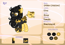 Size: 1000x700 | Tagged: safe, artist:eiine, oc, oc only, oc:golden crescent, aqua equos, original species, pony, base used, closed species, solo