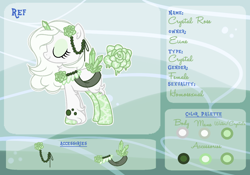 Size: 1000x700 | Tagged: safe, artist:eiine, oc, oc only, oc:crystal rose, aqua equos, original species, pony, unicorn, base used, closed species, reference sheet, solo