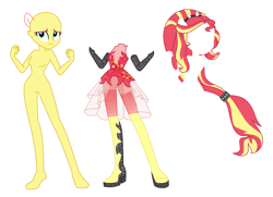 Size: 2852x2064 | Tagged: safe, artist:machakar52, sunset shimmer, human, equestria girls, equestria girls specials, g4, my little pony equestria girls: better together, my little pony equestria girls: forgotten friendship, base, boots, clothes, fingerless gloves, gloves, headband, high heel boots, high heels, high res, looking at you, ponied up, shoes, simple background, super ponied up, white background