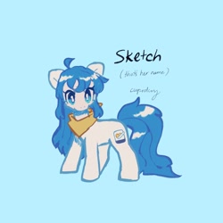 Size: 2048x2048 | Tagged: safe, artist:cupldcry, oc, oc only, earth pony, pony, blue background, female, high res, mare, simple background, solo