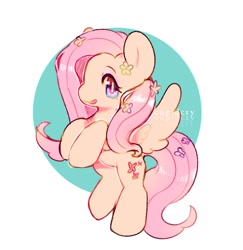 Size: 804x828 | Tagged: safe, artist:cupldcry, fluttershy, pegasus, pony, g4, circle background, female, mare, simple background, solo, white background, wings