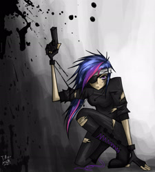 Size: 1845x2053 | Tagged: safe, artist:tao-mell, twilight sparkle, human, g4, clothes, female, fingerless gloves, future twilight, gloves, gun, humanized, metal gear, metal gear solid, solo, spy, weapon