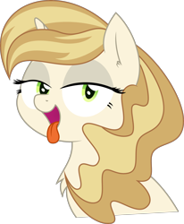 Size: 2296x2789 | Tagged: safe, artist:starcollider, sweet biscuit, pony, unicorn, g4, .svg available, :p, bedroom eyes, bust, chest fluff, female, high res, looking at you, mare, open mouth, open smile, simple background, smiling, solo, svg, tongue out, transparent background, two toned mane, vector