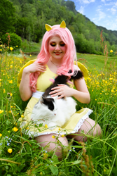 Size: 4000x6000 | Tagged: safe, artist:shadeila, artist:themoonraven, fluttershy, cat, human, g4, absurd file size, absurd resolution, clothes, cosplay, costume, irl, irl human, photo, solo