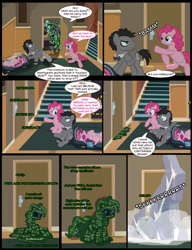 Size: 1042x1358 | Tagged: safe, artist:dendoctor, doctor whooves, pinkie pie, time turner, earth pony, pegasus, pony, comic:clone.., g4, alternate universe, clone, comic, discord whooves, discorded whooves, female, frozen, homunculus, i was frozen today, male, pinkie clone, the doctor