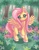 Size: 2550x3300 | Tagged: safe, artist:jo-vee-al, fluttershy, pegasus, pony, g4, blushing, cute, daaaaaaaaaaaw, female, forest, high res, looking at you, mare, raised hoof, shyabetes, smiling, smiling at you, solo, spread wings, tree, unshorn fetlocks, wings