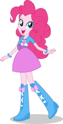 Size: 266x518 | Tagged: safe, artist:gouhlsrule, pinkie pie, human, equestria girls, g4, boots, clothes, high heel boots, jacket, shirt, shoes, simple background, skirt, solo, transparent background