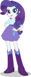 Size: 201x494 | Tagged: safe, artist:gouhlsrule, rarity, human, equestria girls, g4, belt, boots, clothes, hand on hip, high heel boots, shirt, shoes, simple background, skirt, solo, transparent background