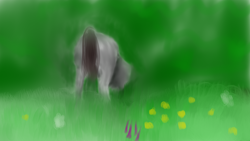 Size: 1920x1080 | Tagged: safe, artist:kujivunia, horse, ambiguous gender, bush, day, flower, grass, hedge, solo, summer
