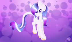 Size: 1280x750 | Tagged: safe, artist:prettyshinegp, oc, oc only, earth pony, pony, abstract background, earth pony oc, female, leonine tail, mare, signature, solo, tail