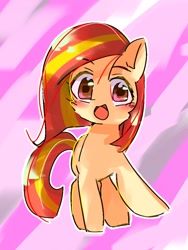 Size: 768x1024 | Tagged: safe, artist:pnpn_721, oc, oc only, oc:poniko, earth pony, pony, abstract background, female, mare, open mouth, solo