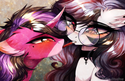 Size: 4890x3198 | Tagged: safe, artist:krissstudios, oc, oc only, pony, unicorn, choker, female, glasses, mare, pencil