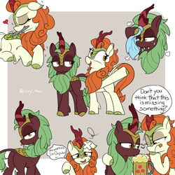 Size: 3000x3000 | Tagged: safe, artist:icey, autumn blaze, cinder glow, summer flare, kirin, :p, alcohol, awwtumn blaze, bandage, beer, crying, cute, eyes closed, female, heart, implied kirin beer, japanese, kirinbetes, meme, mouth hold, nail file, one eye closed, open mouth, open smile, pain, smiling, sweat, sweating towel guy, tears of pain, teary eyes, tongue out, towel