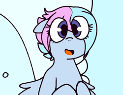 Size: 932x720 | Tagged: safe, artist:shinningblossom12, edit, oc, oc only, oc:shinning blossom, pegasus, pony, banned from equestria daily, door, female, floppy ears, mare, smiling, spread wings, style emulation, wings