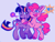 Size: 640x480 | Tagged: safe, artist:yumochiix, pinkie pie, twilight sparkle, alicorn, pony, g4, alternate design, duo, excited, female, heart, hug, leonine tail, lesbian, mare, open mouth, raised hoof, scene interpretation, ship:twinkie, shipping, simple background, smiling, speech bubble, starry eyes, tail, twilight sparkle (alicorn), unshorn fetlocks, wingding eyes