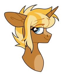 Size: 1600x1704 | Tagged: safe, artist:moonert, oc, oc only, pony, unicorn, bust, eye clipping through hair, female, horn, mare, simple background, smiling, solo, transparent background, unicorn oc