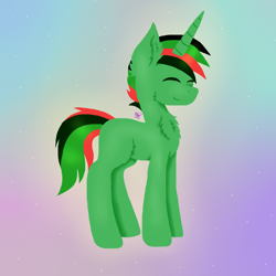 Size: 1000x1000 | Tagged: safe, artist:kathepart, oc, oc only, pony, unicorn, cheek fluff, chest fluff, ear fluff, eyes closed, happy, horn, male, signature, smiling, solo