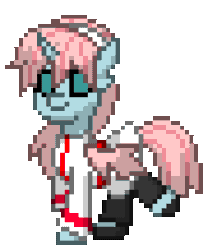 Size: 720x864 | Tagged: safe, artist:gloomy brony, ocellus, changedling, changeling, pony, pony town, g4, animated, chizuru kagura, clothes, cosplay, costume, female, gif, king of fighters, kof, pixel art, simple background, solo, transparent background