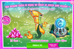 Size: 1032x684 | Tagged: safe, gameloft, idw, papillon seagrass, starlight glimmer, merpony, g4, advertisement, chartreuse mermare, costs real money, gem, idw showified, introduction card, sale
