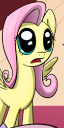 Size: 152x302 | Tagged: safe, artist:subjectnumber2394, edit, fluttershy, pegasus, pony, g4, comic, cropped, dilated pupils, female, golden oaks library, mare, spread wings, wingboner, wings