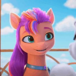 Size: 480x480 | Tagged: safe, screencap, sunny starscout, zipp storm, earth pony, pegasus, pony, g5, my little pony: make your mark, my little pony: make your mark chapter 1, spoiler:my little pony: make your mark, animated, cropped, female, gif, i watch it for the ears, mane stripe sunny, mare, solo focus