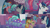 Size: 1280x720 | Tagged: safe, edit, edited screencap, editor:quoterific, screencap, applejack, fluttershy, rainbow dash, ruby armor, shining armor, teal crescent, earth pony, pegasus, pony, unicorn, g4, my little pony: friendship is magic, season 6, the crystalling, applejack's hat, armor, cowboy hat, crystal empire, crystal guard, crystal guard armor, female, flying, hat, magic, male, mare, messy mane, open mouth, spread wings, stallion, telekinesis, text, wings