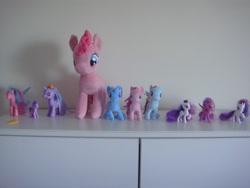 Size: 3648x2736 | Tagged: safe, pinkie pie, rainbow dash, rarity, trixie, twilight sparkle, alicorn, pony, g3, g4, brushable, collection, high res, irl, photo, plushie, toy, twilight sparkle (alicorn)