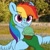 Size: 1371x1366 | Tagged: safe, artist:redruin01, color edit, edit, rainbow dash, oc, oc:anon, human, pegasus, pony, g4, (you), colored, cute, dashabetes, dialogue, eye clipping through hair, eyebrows, eyebrows visible through hair, female, food, hand, holding, human male, human oc, ice cream, ice cream cone, ice cream on nose, irl, looking at you, male, mare, offscreen character, photo, pov, real life background, smiling, smirk, spread wings, talking, talking to viewer, wings