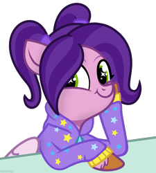 Size: 1727x1920 | Tagged: safe, artist:grapefruit-face, pipp petals, pegasus, pony, g4, g5, accessory swap, adorapipp, base used, clothes, cute, faic, female, g5 to g4, generation leap, happy, hoodie, hoof on cheek, implied babysitter trixie, looking at you, mare, pigtails, simple background, smirk, transparent background, twiface, twintails