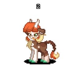 Size: 560x560 | Tagged: safe, artist:gothalite, oc, oc only, hybrid, pony, pony town, angry, interspecies offspring, offspring, parent:discord, parent:fluttershy, parents:discoshy, pixel art, simple background, solo, white background